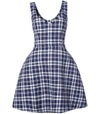 NATASHA ZINKO Blue/White Plaid Dress,1020879087394351392