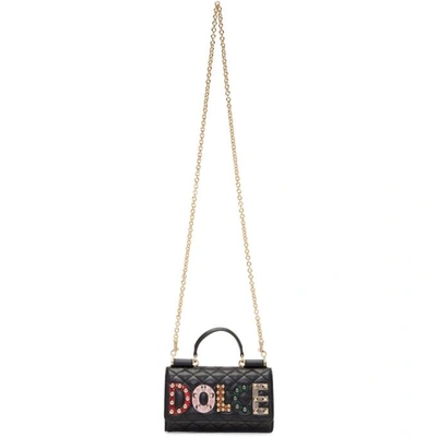 Dolce & Gabbana Black Studded Logo Phone Bag