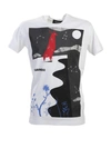 DSQUARED2 DEER PRINTED COTTON T-SHIRT,S71GD0558 S22427 100