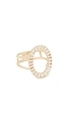 EF COLLECTION 14K GOLD DIAMOND OVAL RING