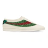 GUCCI GUCCI OFF-WHITE GLITTER FALACER SNEAKERS,483266 BXOO0