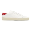 SAINT LAURENT WHITE & RED SL/06 COURT CLASSIC SNEAKERS