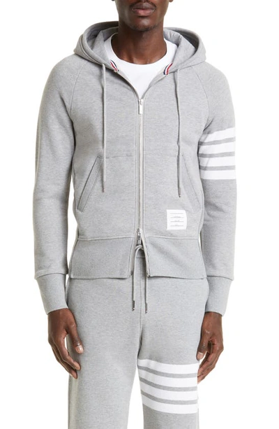 THOM BROWNE CLASSIC 4-BAR ZIP COTTON HOODIE,MJT022H-00535