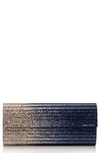 Jimmy Choo Sweetie Glitter Acrylic Clutch In Silver/ Navy