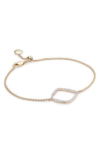 Monica Vinader Riva Large Hoop Diamond Bracelet In Rose Gold