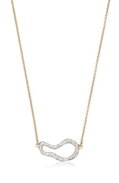 Monica Vinader Riva Small Diamond Pendant Necklace In Rose Gold
