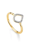 Monica Vinader Riva Kite 18ct Yellow-gold Vermeil And Diamond Stacking Ring In Gold