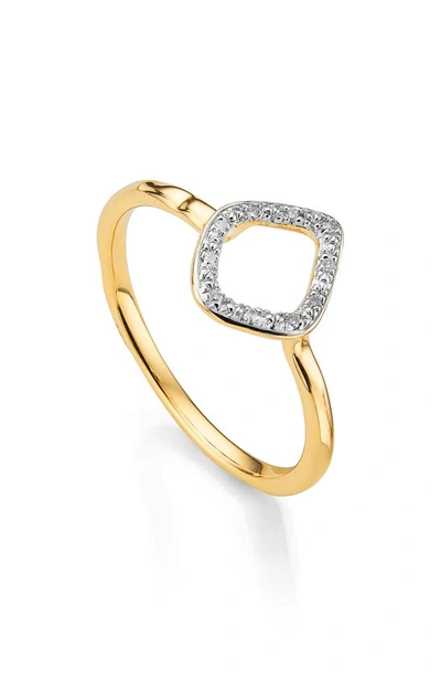 MONICA VINADER MONICA VINADER RIVA MINI KITE DIAMOND STACKING RING,GP-RG-RSHR-DIA