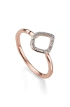 Monica Vinader Riva Mini Kite 18ct Rose Gold Vermeil On Sterling Silver Diamond Stacking Ring In Neutral