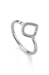 Monica Vinader Riva Mini Kite Sterling Silver And Diamond Stacking Ring In Silver
