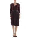 BOTTEGA VENETA BORDEAUX WOOL DRESS,8522437