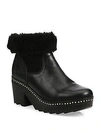 RAG & BONE Nelson Leather & Shearling Clog Booties,0400094443395