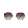 LINDA FARROW White Gold Oval Sunglasses