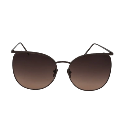 Linda Farrow Aviator Sunglasses In Brown