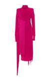 EMILIO PUCCI LONG SLEEVE DRAPED FRINGE DRESS,77JI5577621