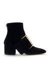 SERGIO ROSSI BUCKLED SUEDE ANKLE BOOTS,A80520 MCAZ01000
