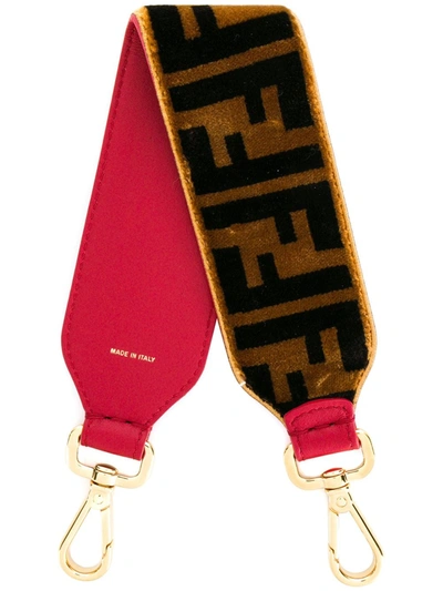 Fendi Strap You Mini Tapestry Ff Strap For Handbag In Brown