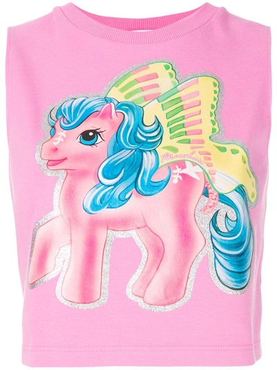 Moschino My Little Pony Crop Top In Pink
