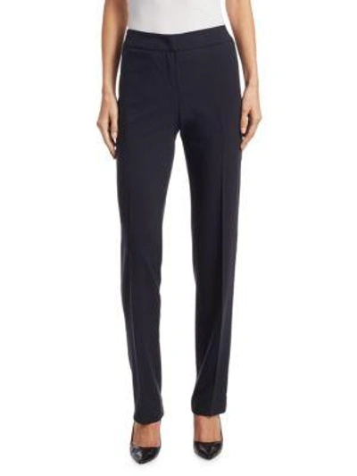 Armani Collezioni Featherweight Wool Trousers In Midnight