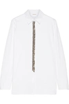 ADAM LIPPES Crystal-embellished cotton-poplin shirt