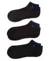 Polo Ralph Lauren Men's Socks, Atheltic Technical Low Cut No Show Performance 3 Pack In Black