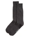 Cole Haan Men's Ribbed Crew Socks In Graphite Htr
