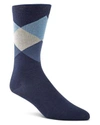 Cole Haan Large Diamond Crew Socks In Marine Blue