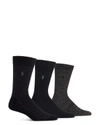 Polo Ralph Lauren Supersoft Birdseye, Solid Rib & Melange Trouser Socks - Pack Of 3 In Black