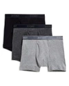 2(x)ist Men's Underwear, Essentials Boxer Brief 3 Pack In Black/grey