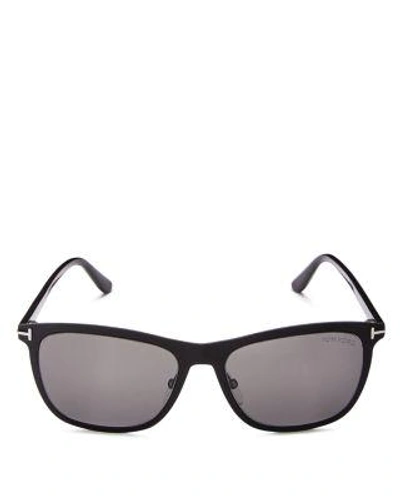 Tom Ford Men's Alasdhair Square Sunglasses, 55mm In Matte Black/ Smoke