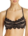 Pilyq Scalloped Lace Bikini Top In Midnight