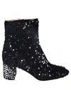 ROCHAS SEQUIN ANKLE BOOTS,RO2912406104 999052