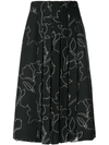 CARVEN printed pleated skirt,3112J31212392550