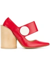 JACQUEMUS BLOCK POINTED PUMPS,173FO01REDLEATHER12368532