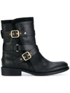 TOMMY HILFIGER TOMMY HILFIGER STRAP DETAIL BIKER BOOTS - BLACK,FW0FW0131199012407061