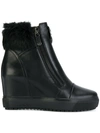 BALDININI BALDININI WEDGE FUR BOOTS - BLACK,84840712274615