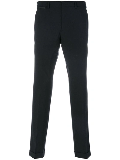Prada Slim-fit Gabardine Trousers In Black