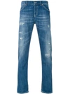 DONDUP FADED DISTRESSED JEANS,UP168DS107UP03GUHI12413108