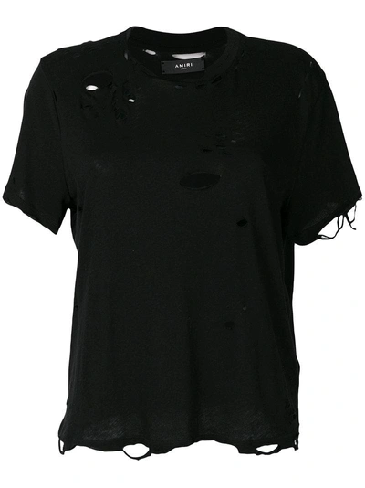 Amiri Distressed T-shirt In Black
