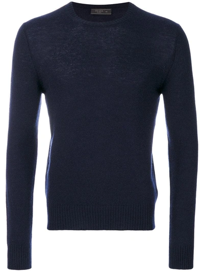 Prada Kaschmirpullover Mit Rundem Ausschnitt In Blue