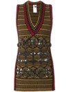 FENDI embroidered knitted vest,DRYCLEANONLY