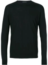 Prada Combed Wool Crewneck In Black