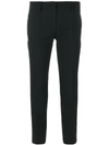 Prada Belted Zip-cuffs Skinny Cropped Gabardine Tech Pants In Black