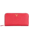 Prada Saffiano Leather Zip Around Wallet