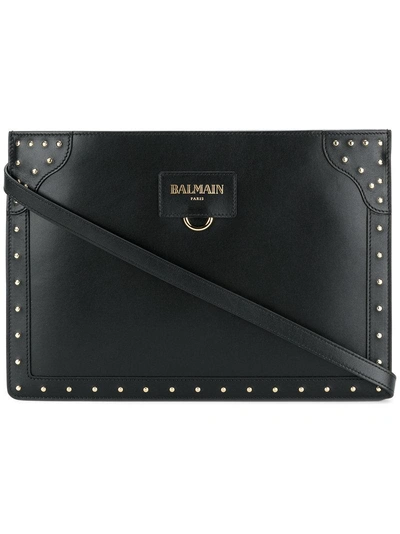 Balmain Mini Domaine Shoulder Bag In Black