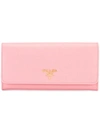 Prada Saffiano Continental Wallet In Pink