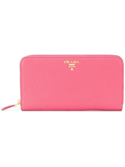 Prada Saffiano Leather Wallet - Pink