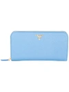 PRADA PRADA ZIP AROUND WALLET - BLUE,1ML506QWA11872603