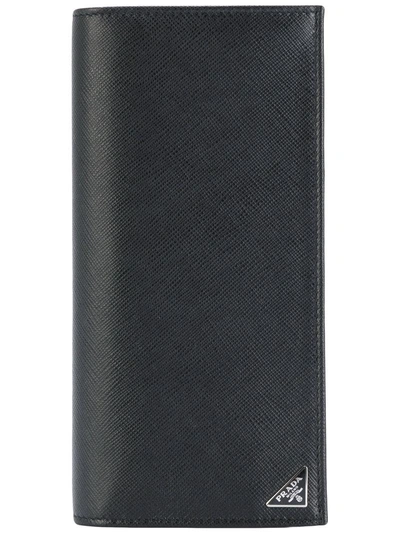 Prada Vertical Bi-fold Wallet In Black