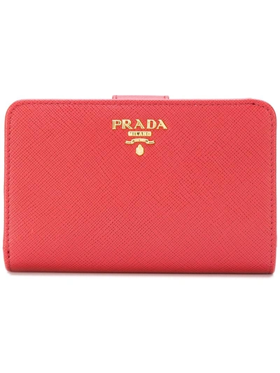 Prada Logo牌卡夹 In Red
